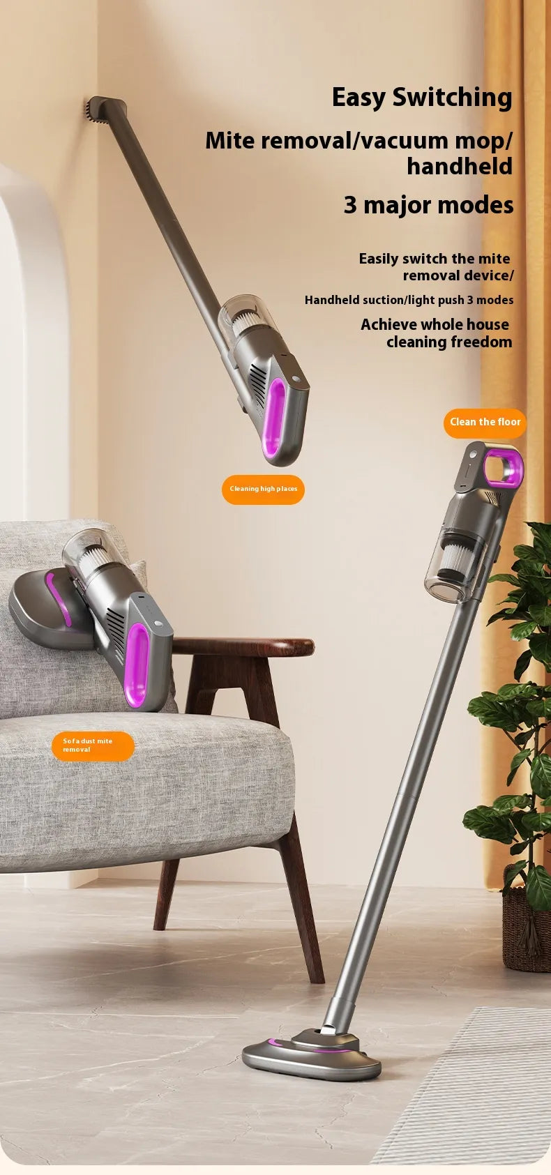 Handheld All-in-One Mite Vacuum Cleaner